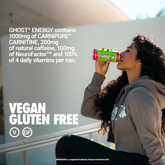 GHOST Energy: Natural Caffeine, Focus – No Fake Colors, Gluten-Free Vegan
